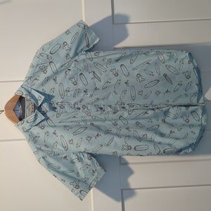 Rusty Size Med Mens Short Sleeve Button Up Shirt